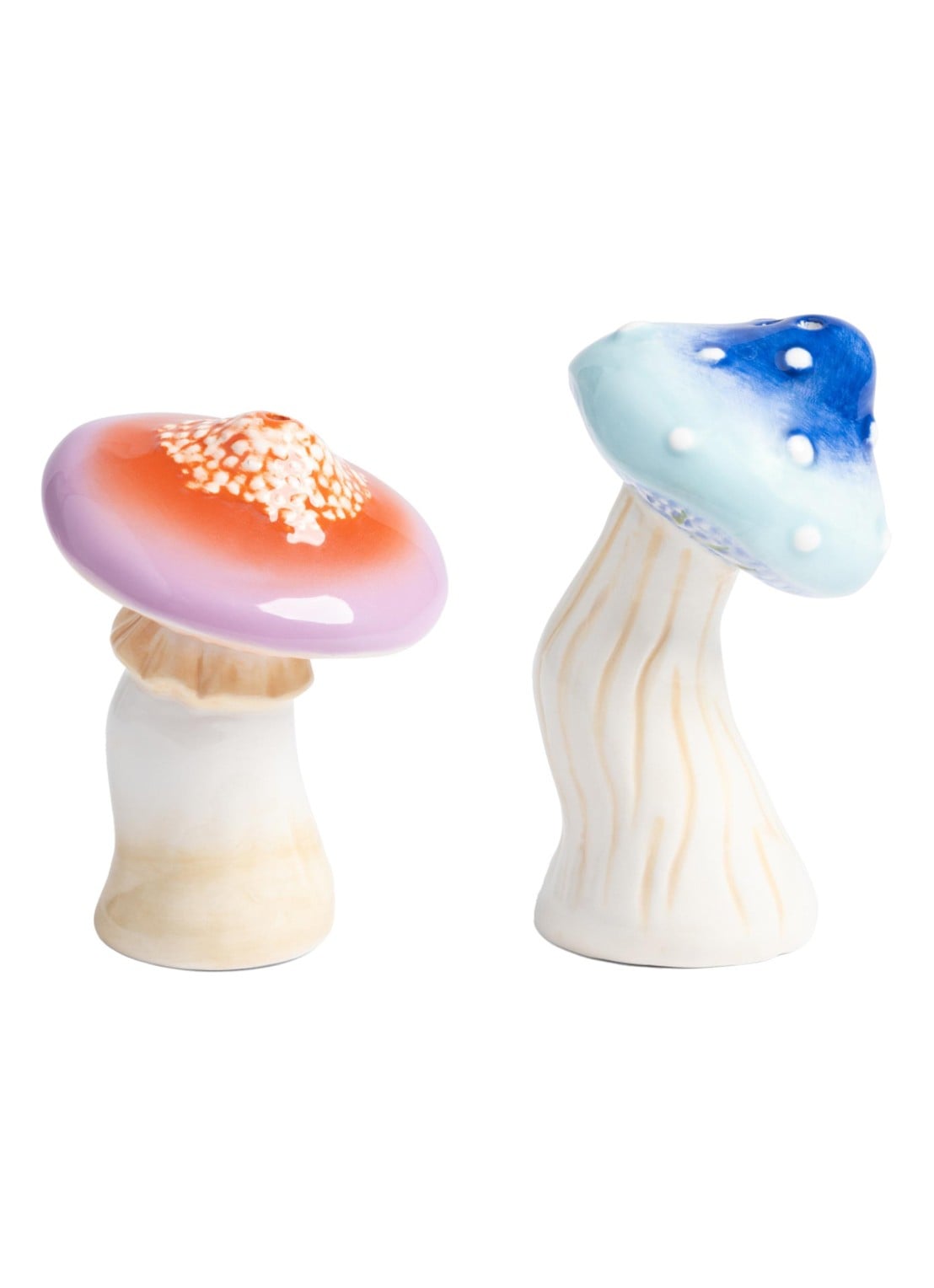 &klevering Magic mushroom peper- en zoutmolen 10 cm set van 2 - voorkant beige