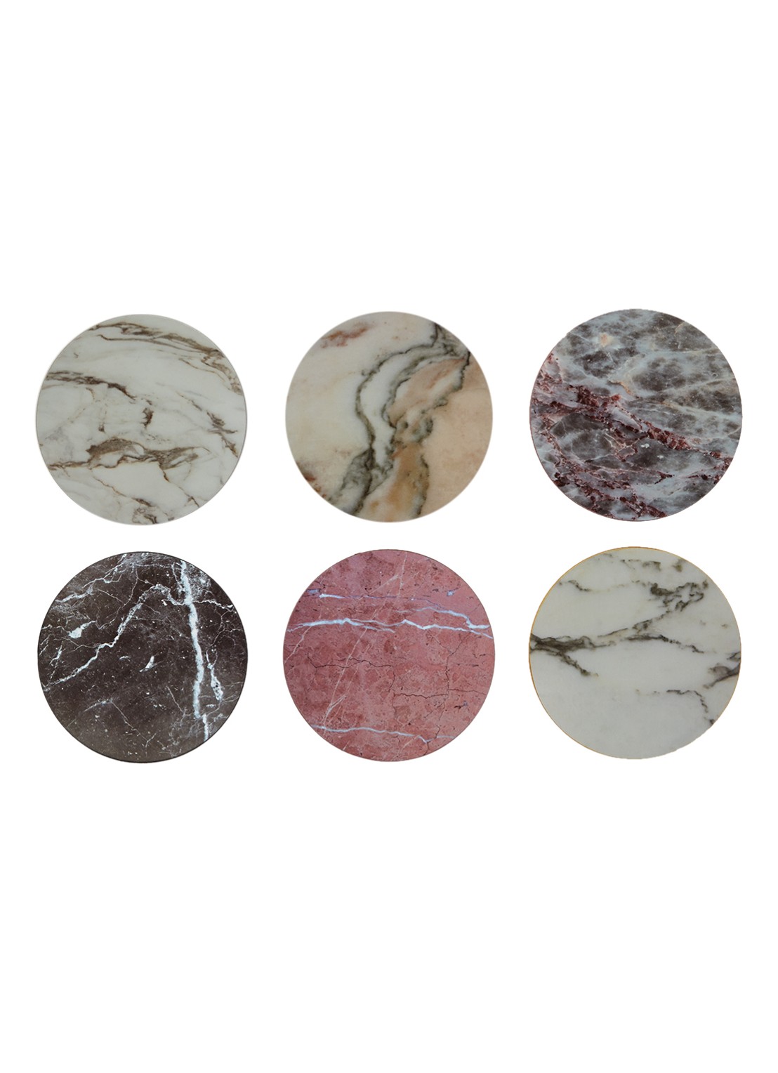 &Klevering Onderzetters van kurk set van 6 - voorkant multicolor