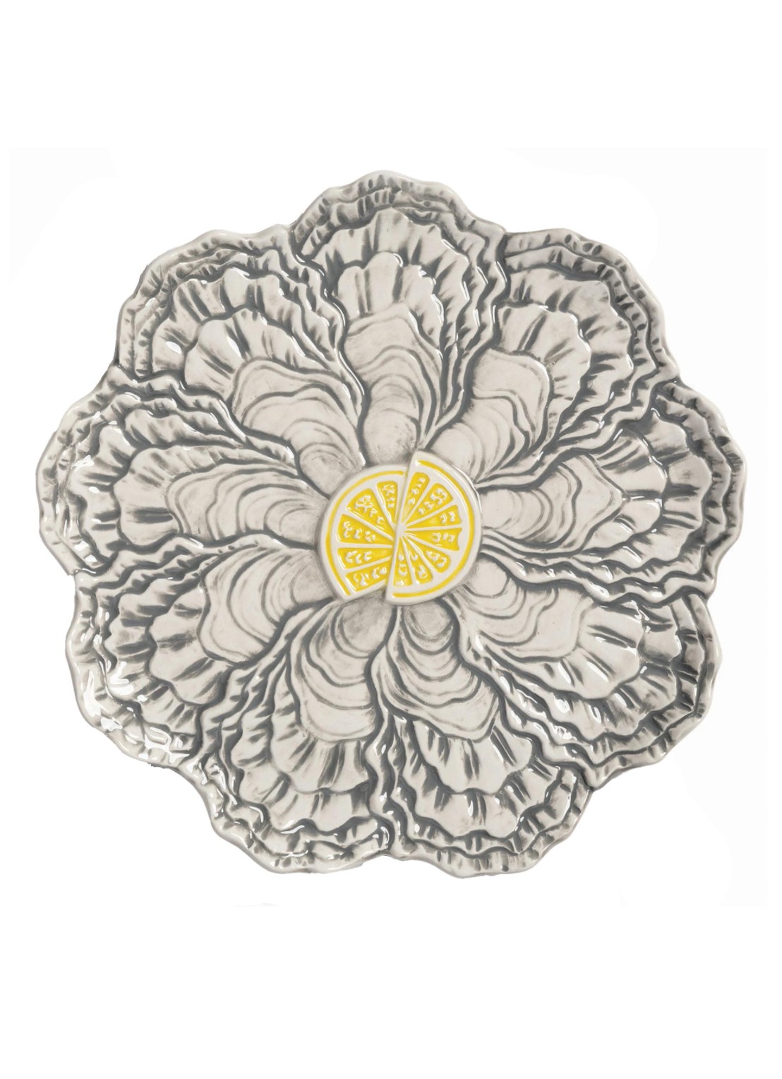 &klevering Oyster dinerbord 23 cm - voorkant grijs