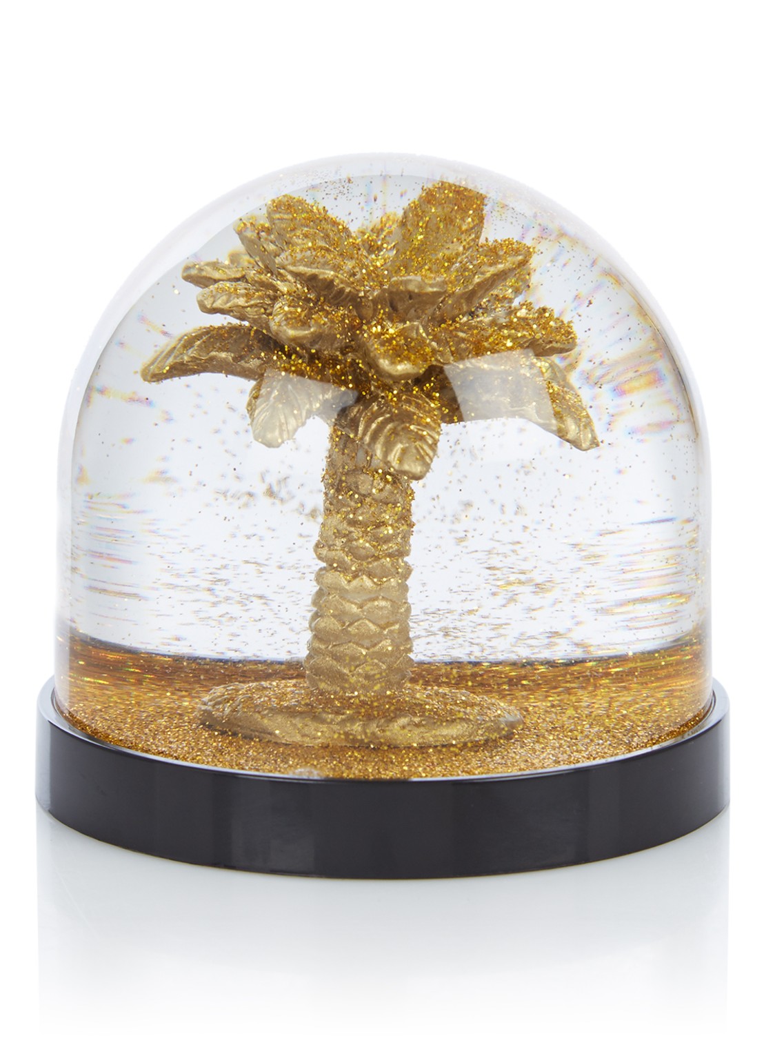 &Klevering Palm sneeuwbol 8 cm - voorkant goud