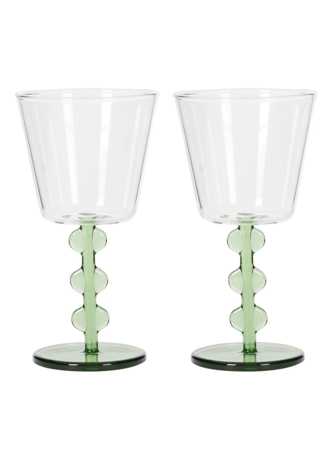 &Klevering Petal wijnglas 20 cl set van 2 - voorkant groen