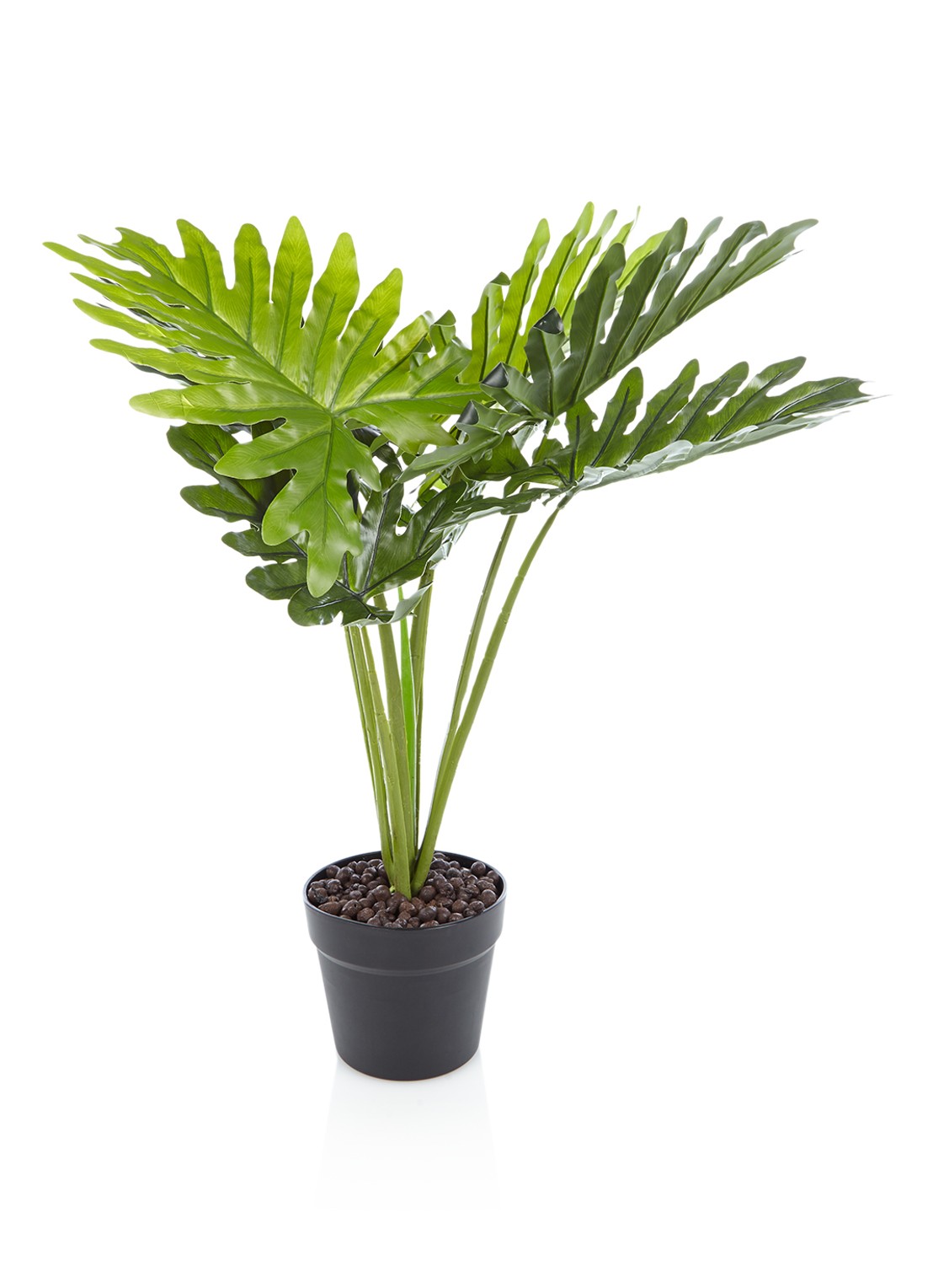 &Klevering Philodendron kunstplant 70 cm - voorkant felgroen