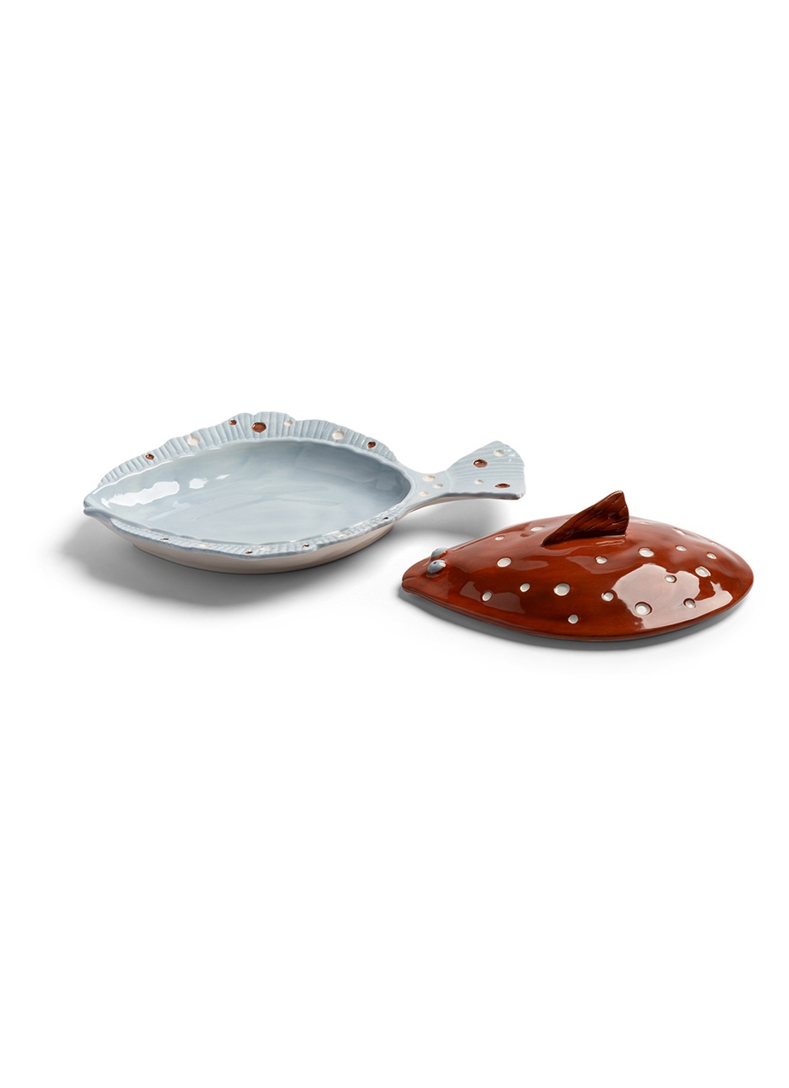 &Klevering Plaice serveerschaal 29,5 cm - achterkant bruin