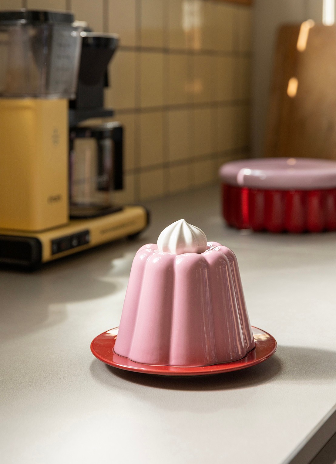 &Klevering Pudding cloche 14 cm  - achterkant roze