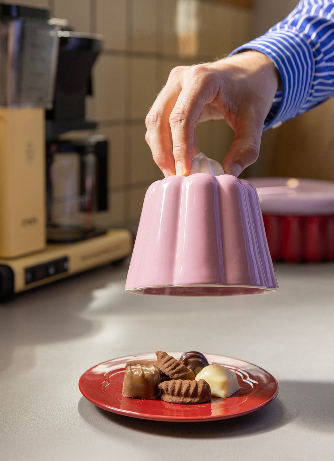 &Klevering Pudding cloche 14 cm  - detail 2 roze