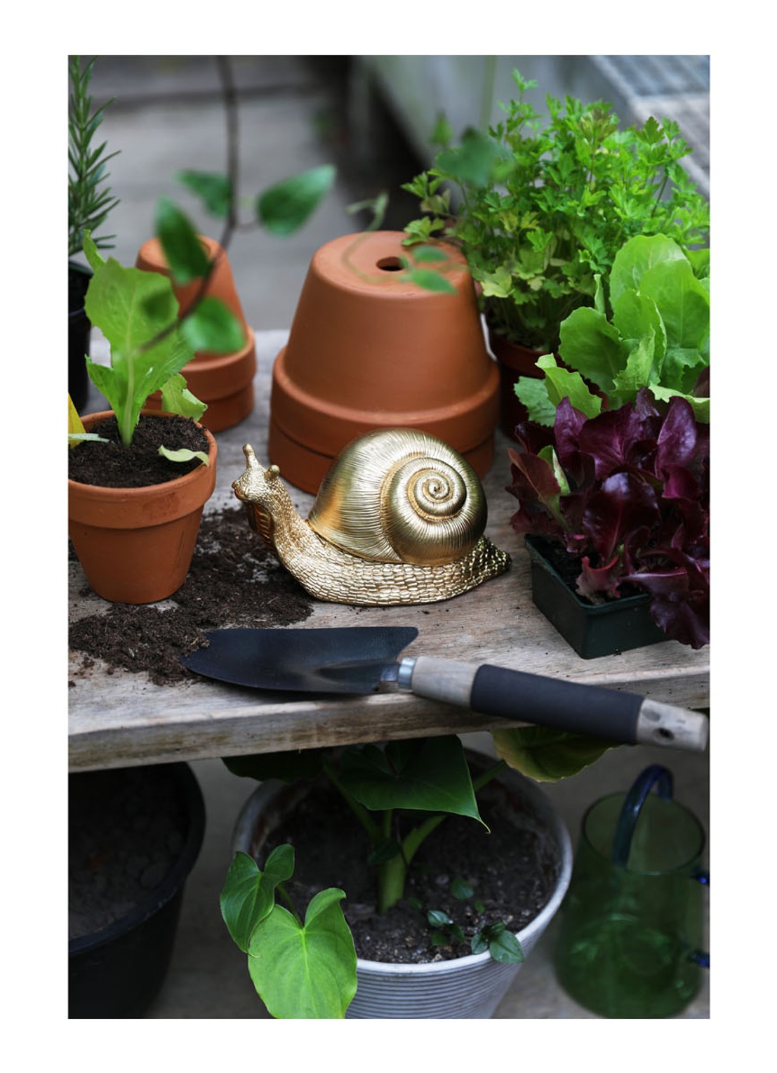 &Klevering Snail spaarpot 10 cm - voorkant 2 goud