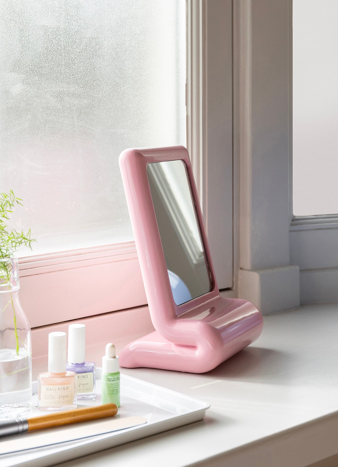 &Klevering Spiegel vanity 25 cm  - voorkant 2 roze