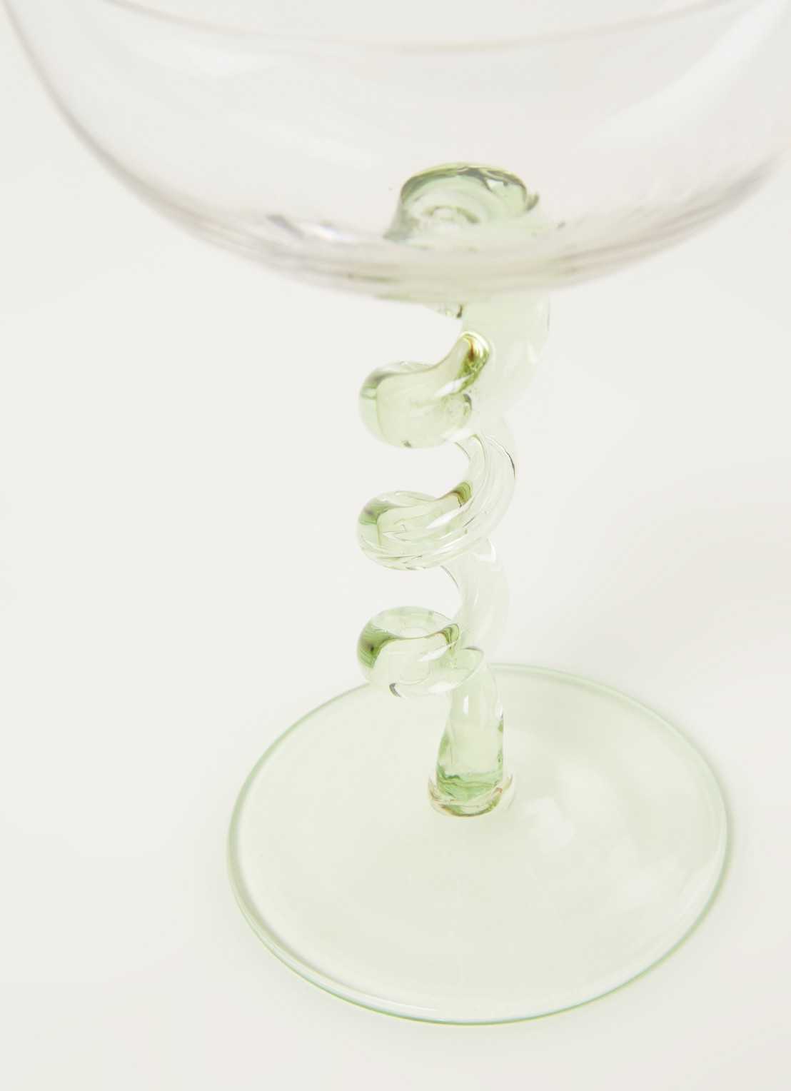 &Klevering Spiral coupe 30 cl set van 2  - detail lichtgroen