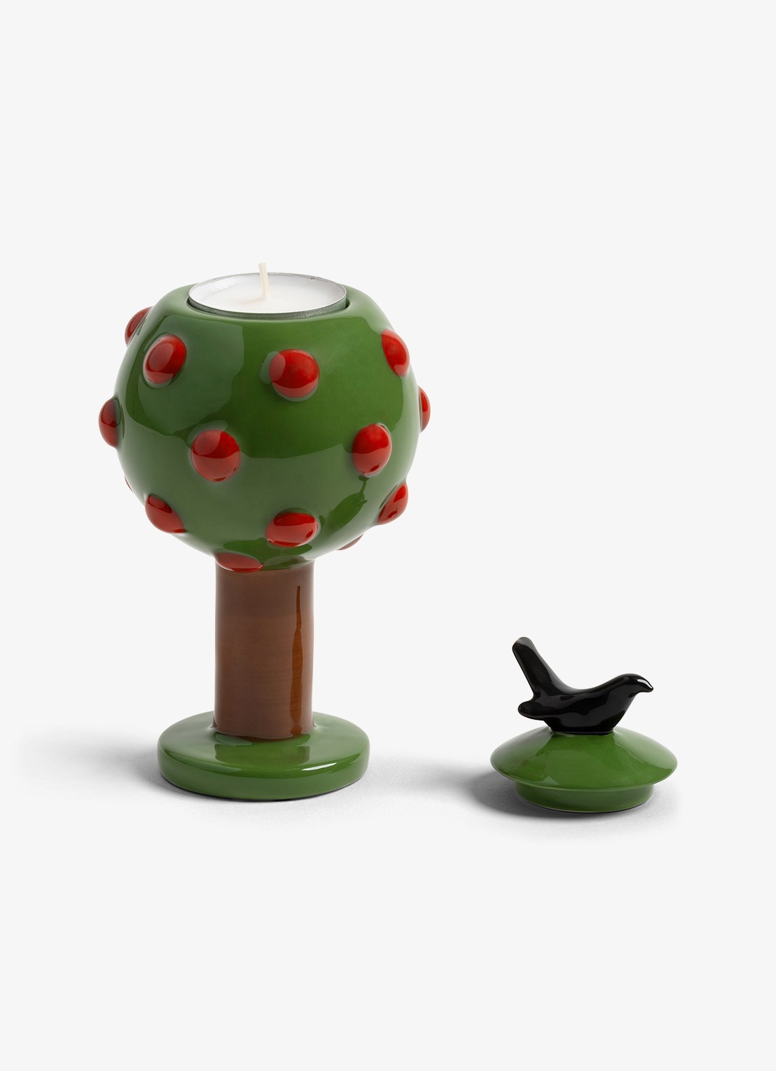 &Klevering Spring kandelaar 16 cm  - voorkant 5 groen