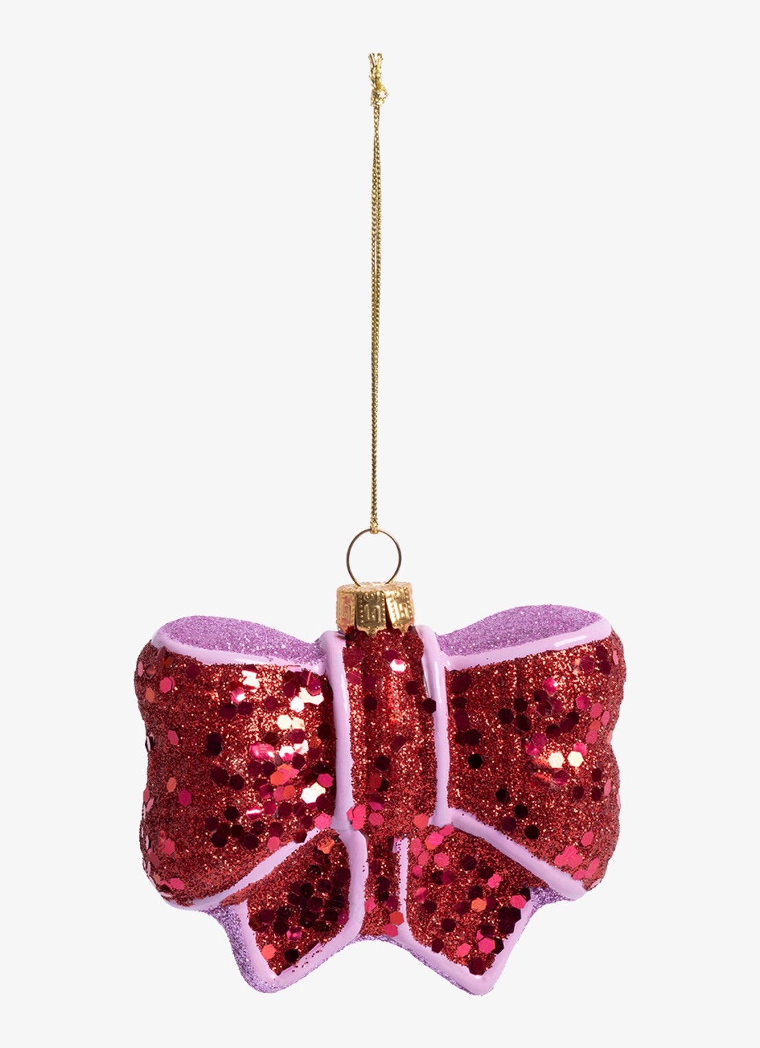 &Klevering Strikje kersthanger 8 cm - voorkant rood