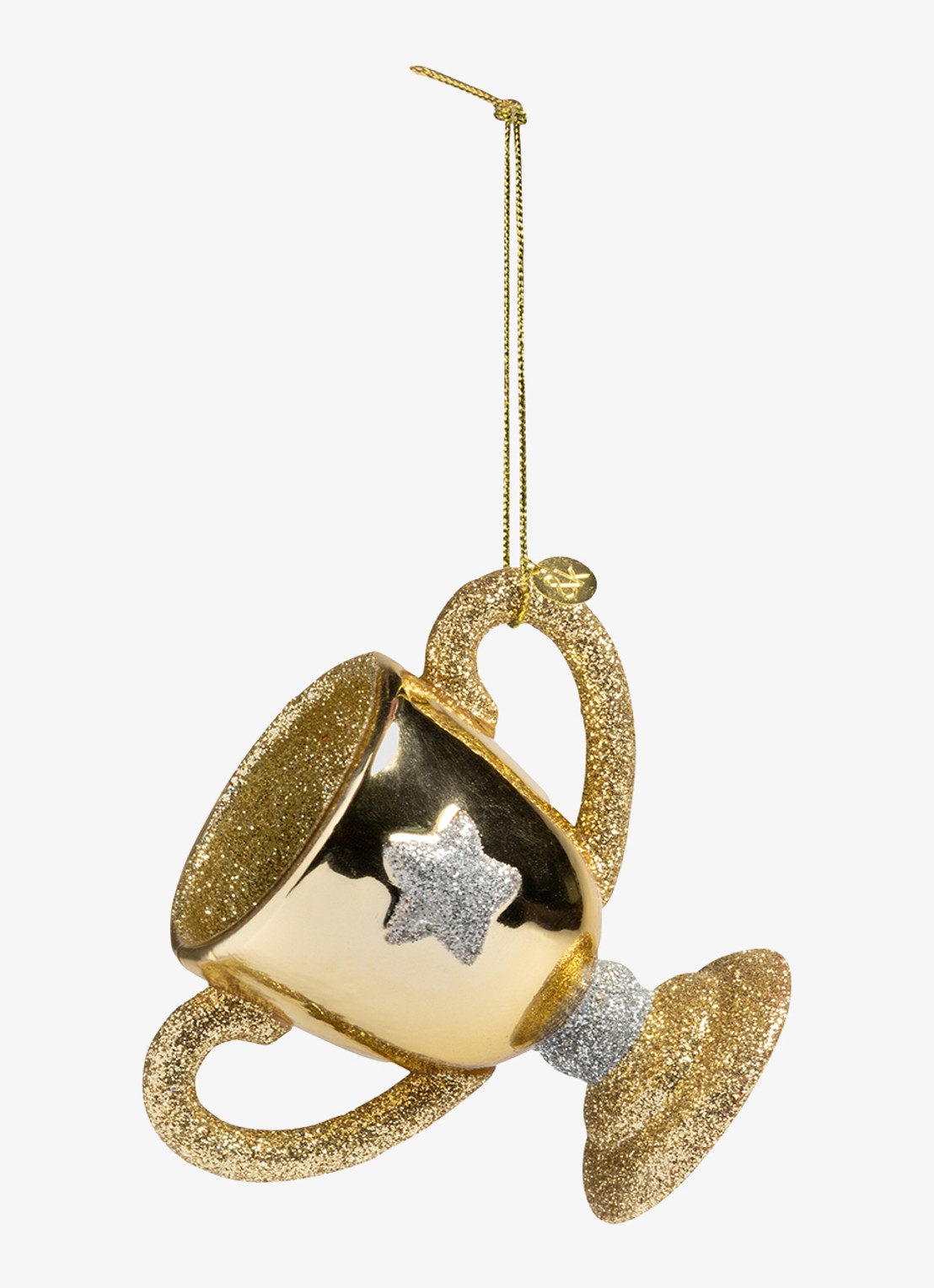 &Klevering Trophy kersthanger 9 cm - voorkant goud