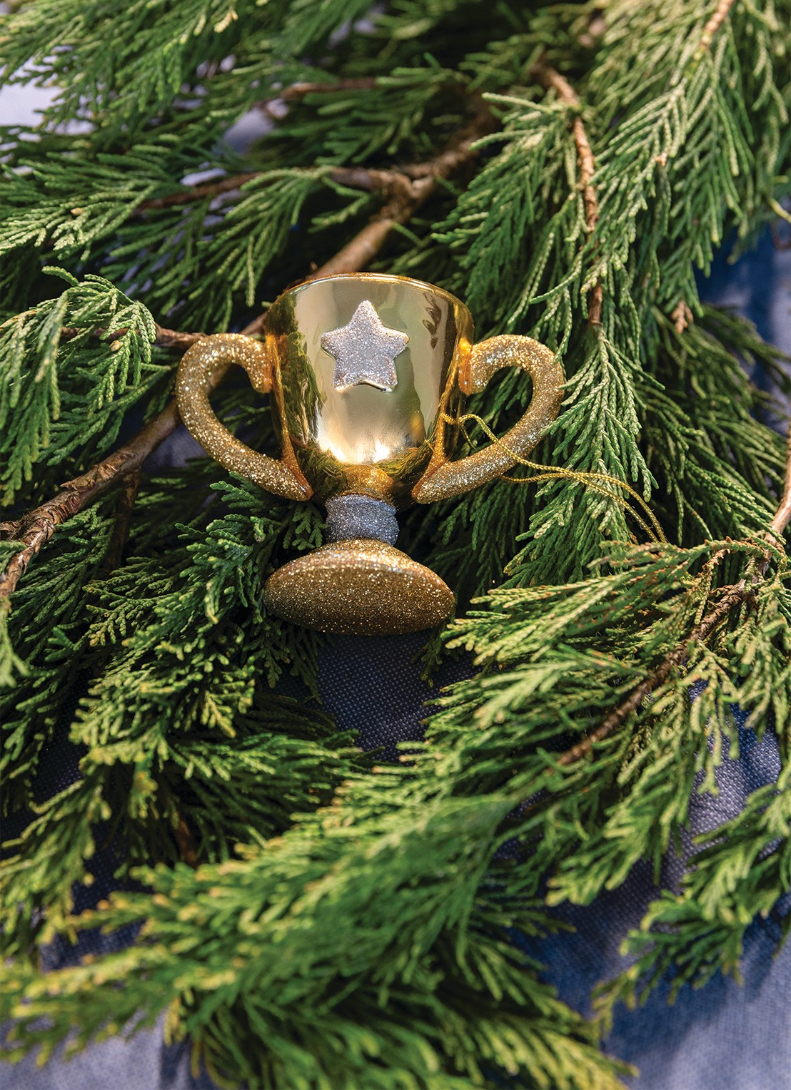 &Klevering Trophy kersthanger 9 cm - voorkant 2 goud