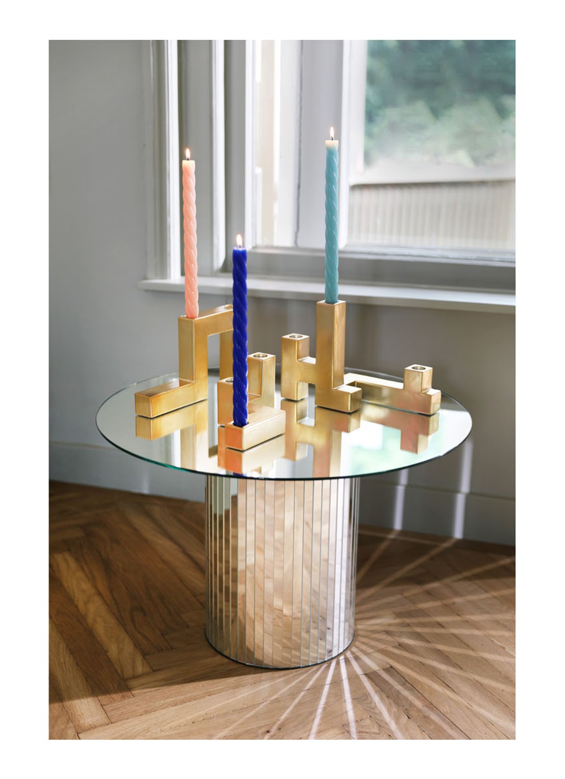 &Klevering Tube kandelaar 17,5  cm  - voorkant 3 goud