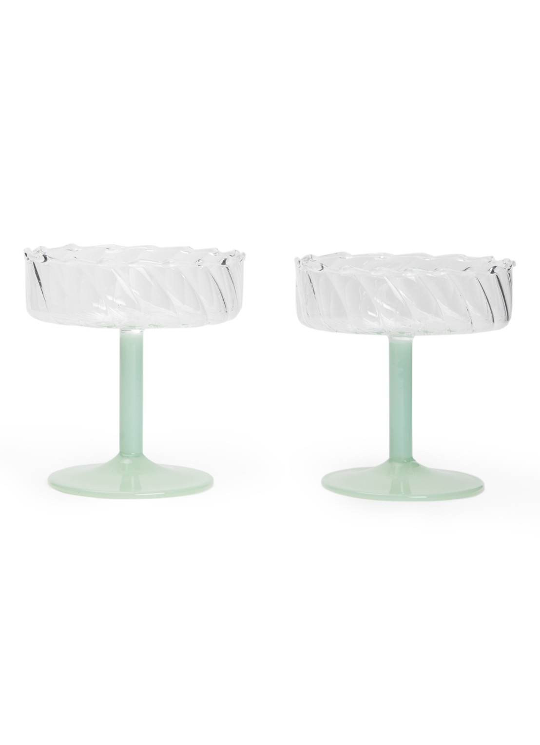 &Klevering Twirl coupe 20 cl set  van 2 - voorkant lindegroen