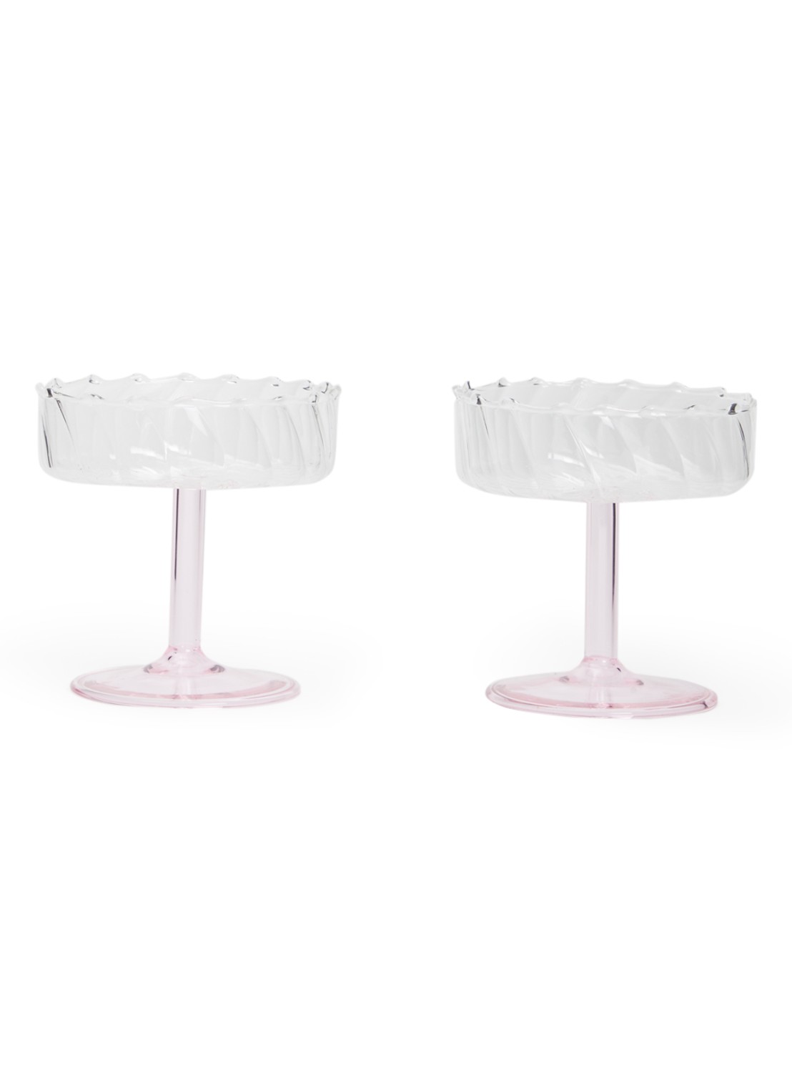 &Klevering Twirl coupe 20 cl set  van 2 - voorkant 2 roze