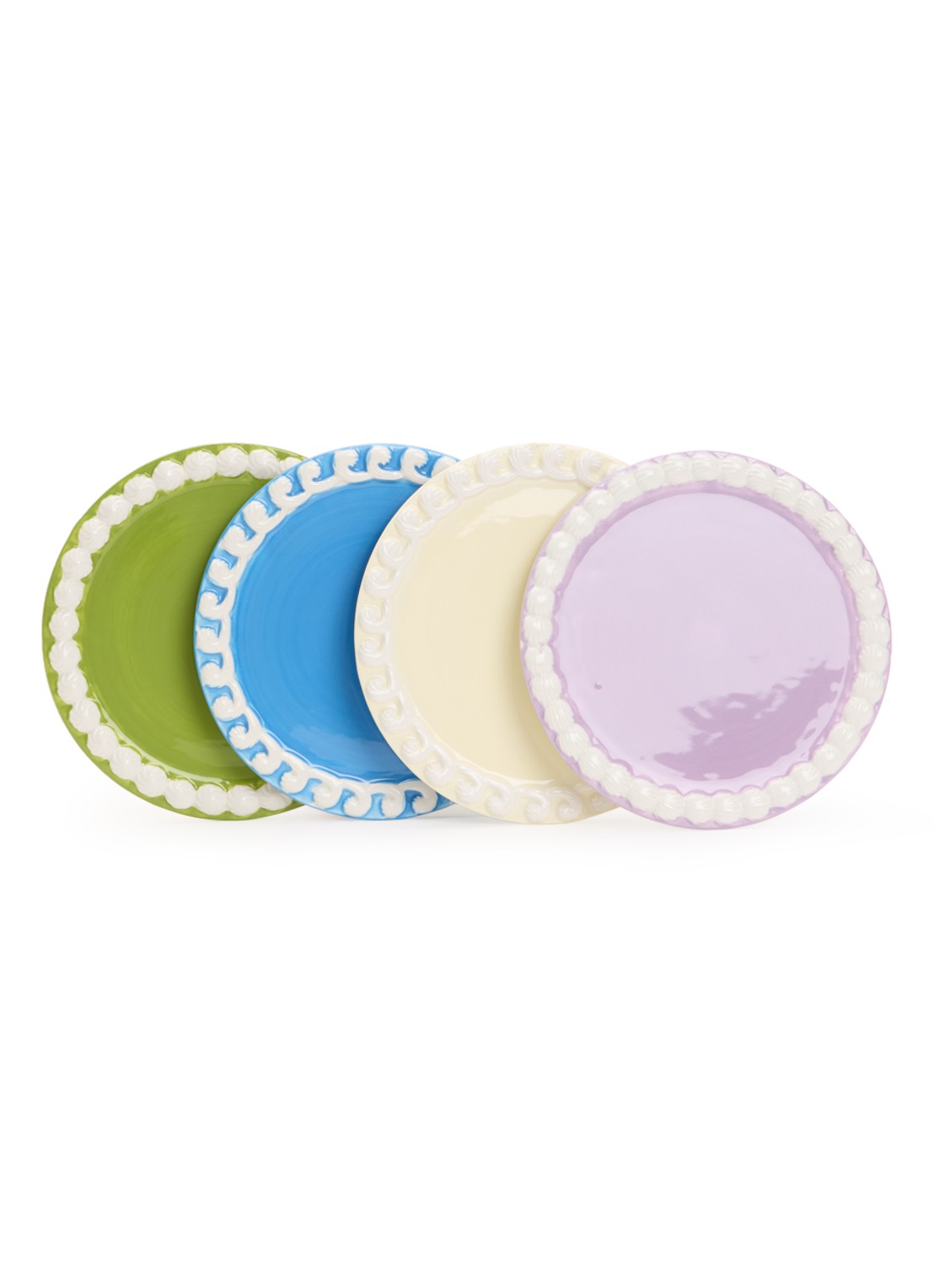 &Klevering Whip #2 gebaksbordje 17 cm set van 4 - voorkant 3 multicolor