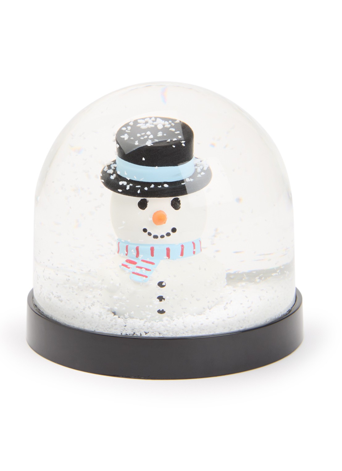 &Klevering Wonderball Snowman sneeuwbol 8 cm - voorkant wit