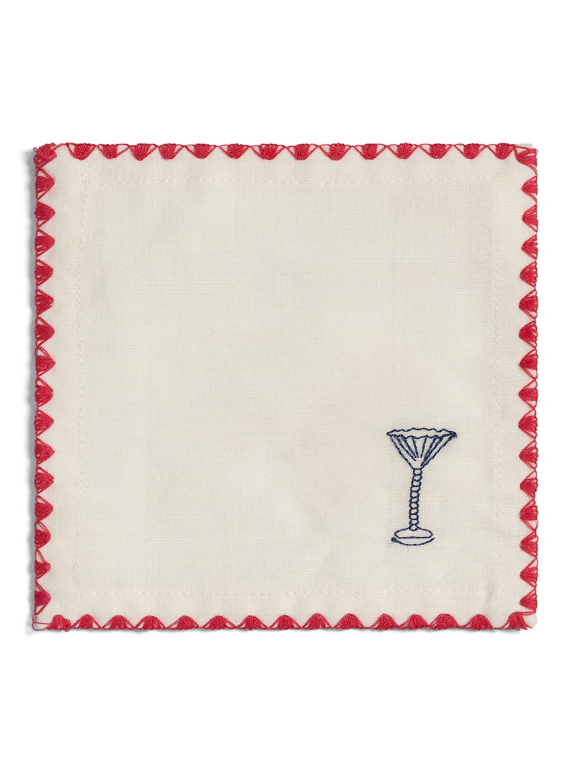 &Klevering Zigzag Cocktail servet 12 x 12 cm set van 4 - detail 4 multicolor