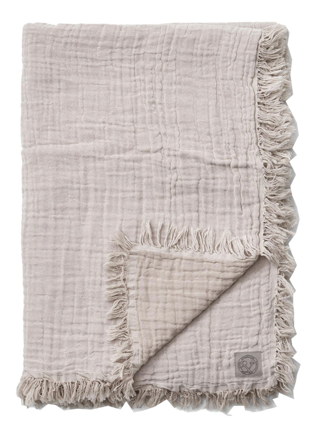 &tradition Cotton Throw SC33 plaid 260 x 260 cm - voorkant beige