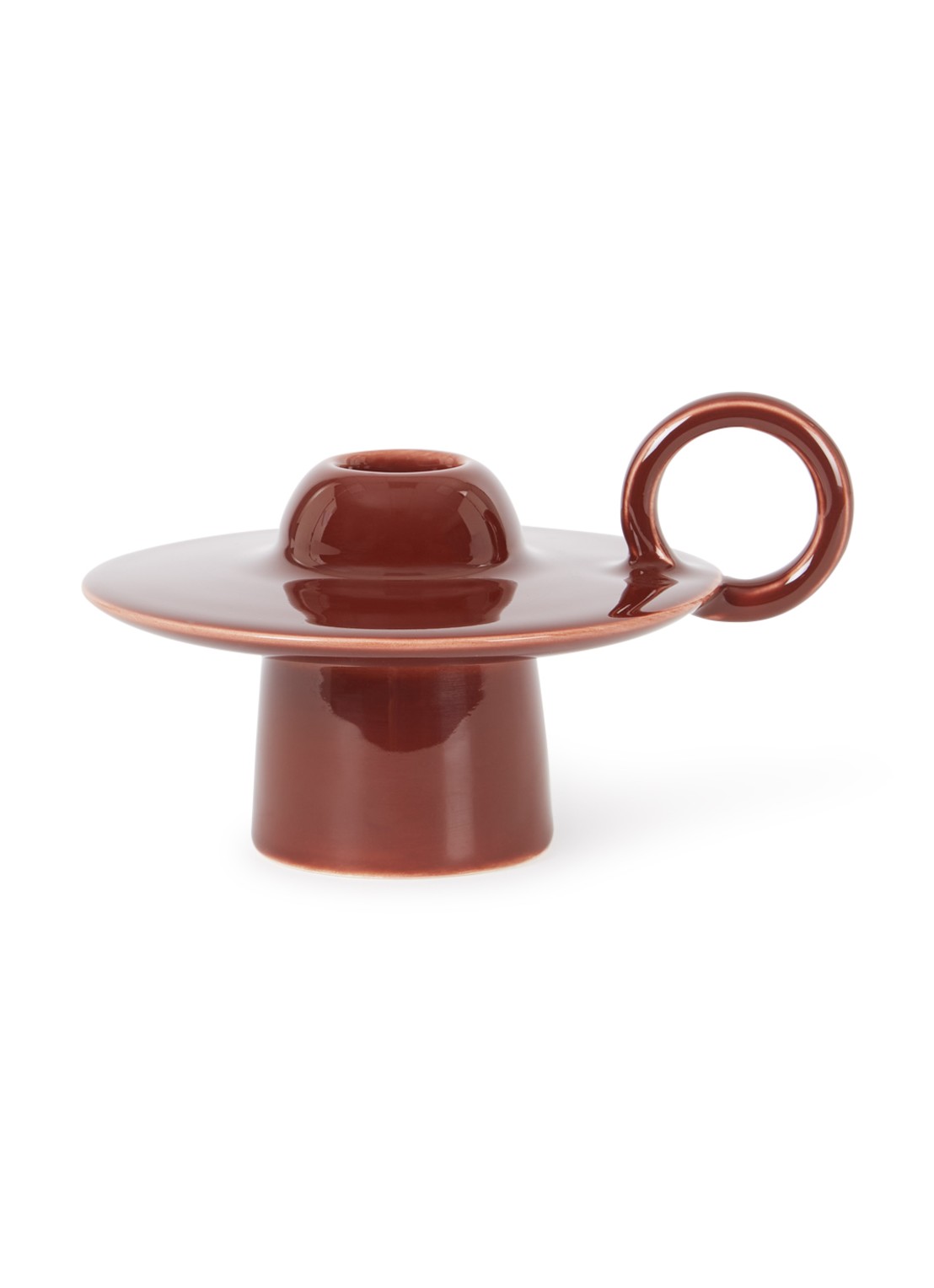 &Tradition Momento kandelaar van keramiek 8,5 cm - voorkant donkerrood