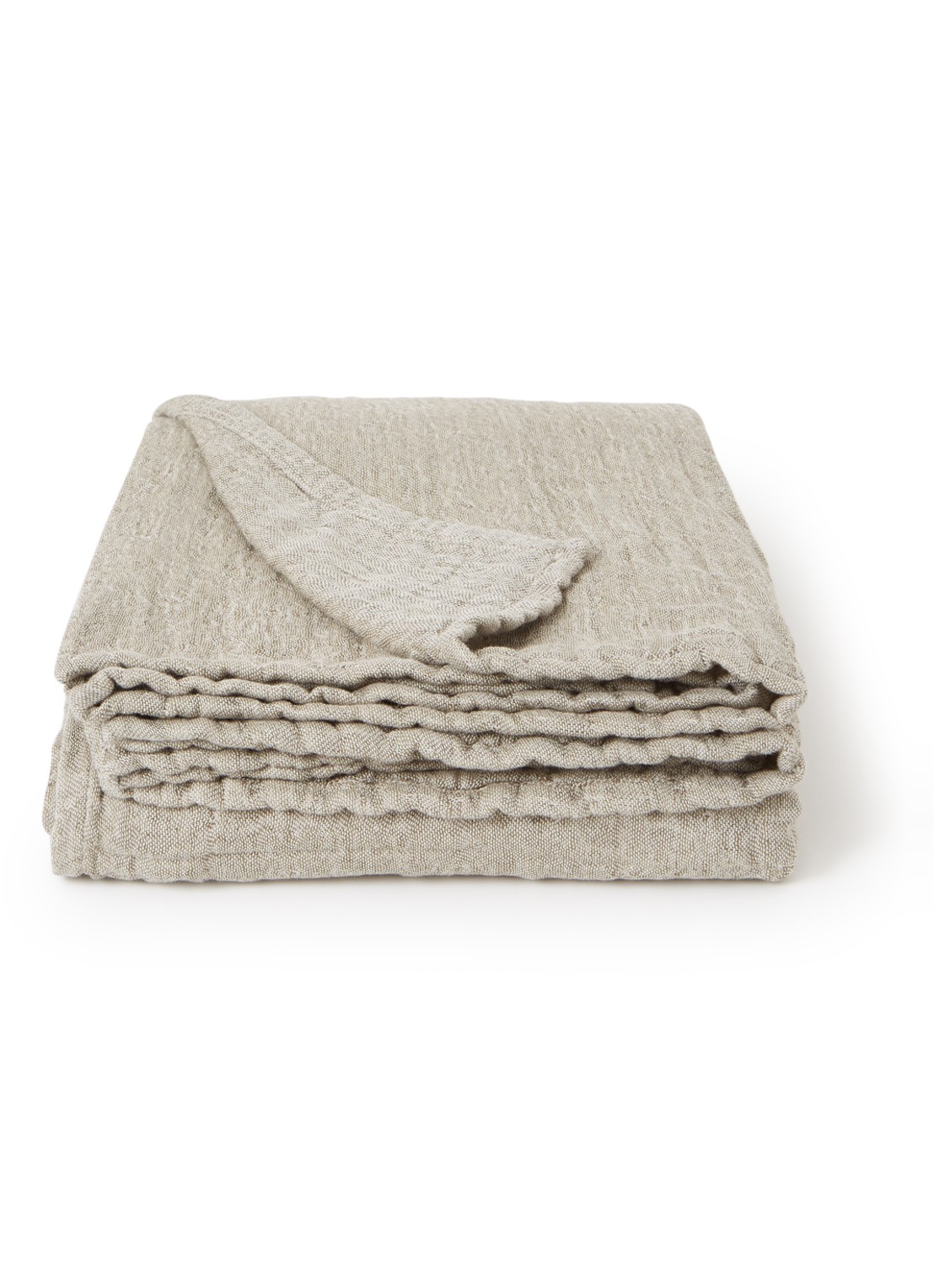 &Tradition Plaid in linnenblend 140 x 210 cm - voorkant donkerbeige