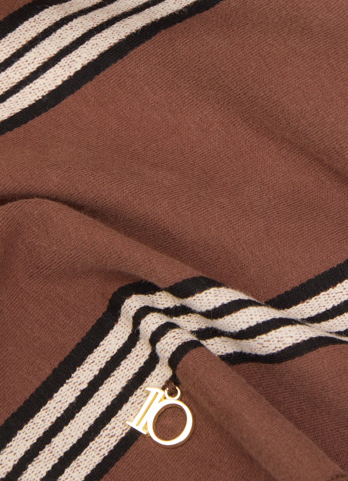 10DAYS Bandana sjaal met streepprint 80 x 37 cm - detail 2 bruin