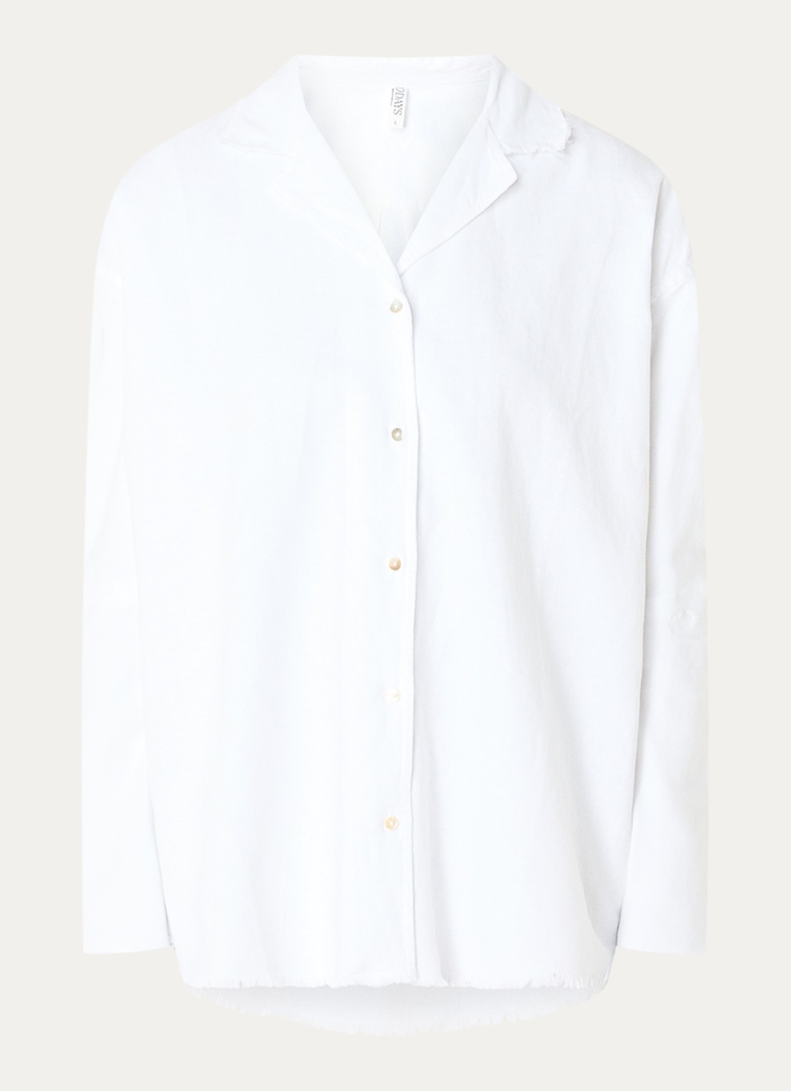10DAYS Blouse in linnenblend - voorkant 3 wit