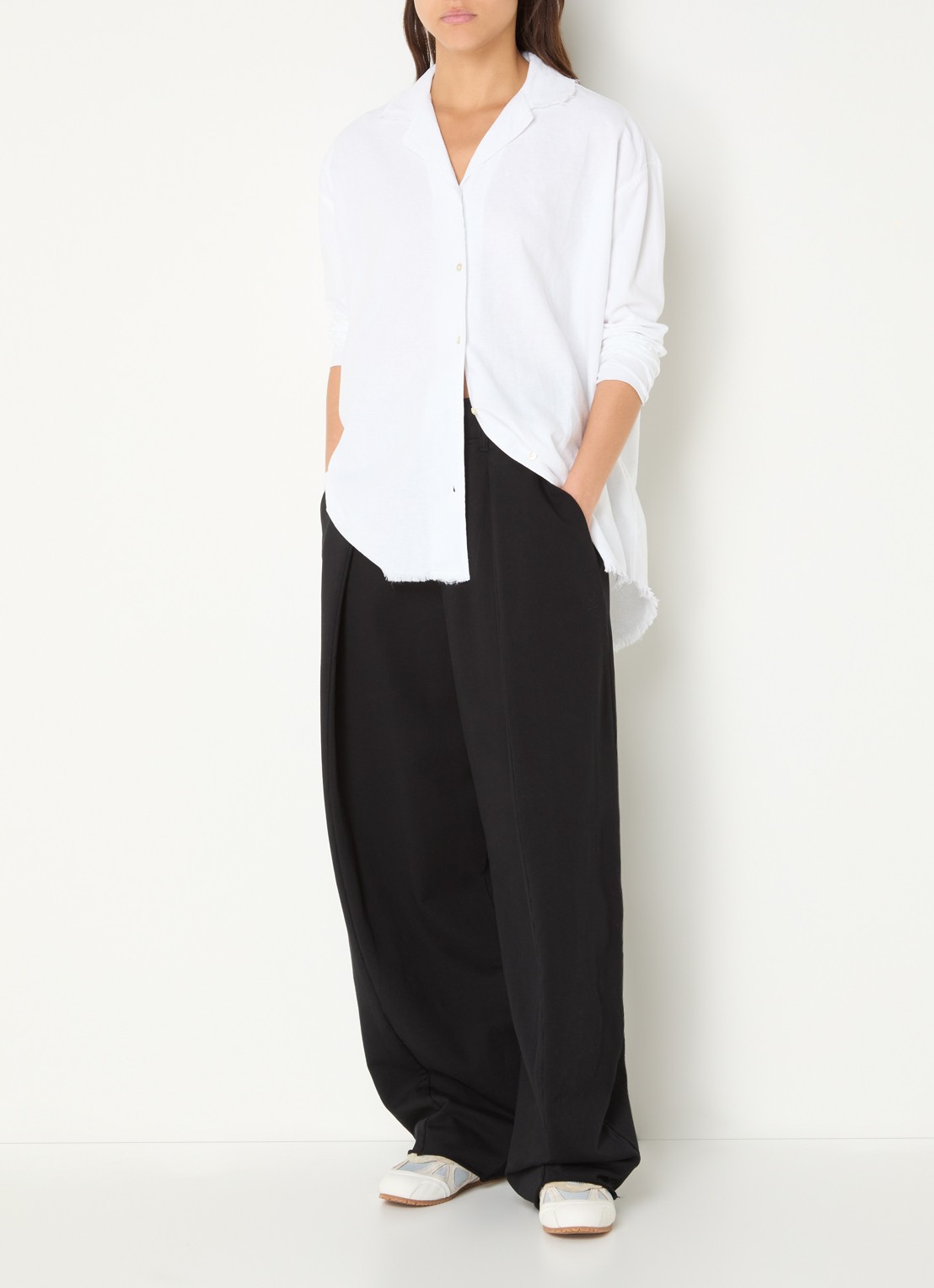 10DAYS Blouse in linnenblend - voorkant 4 wit