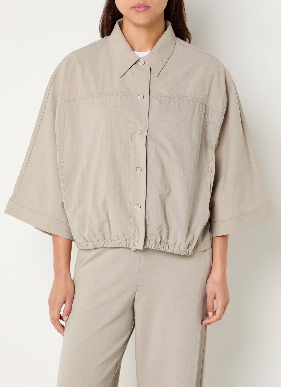10DAYS Blouse met kraag - detail 4 beige