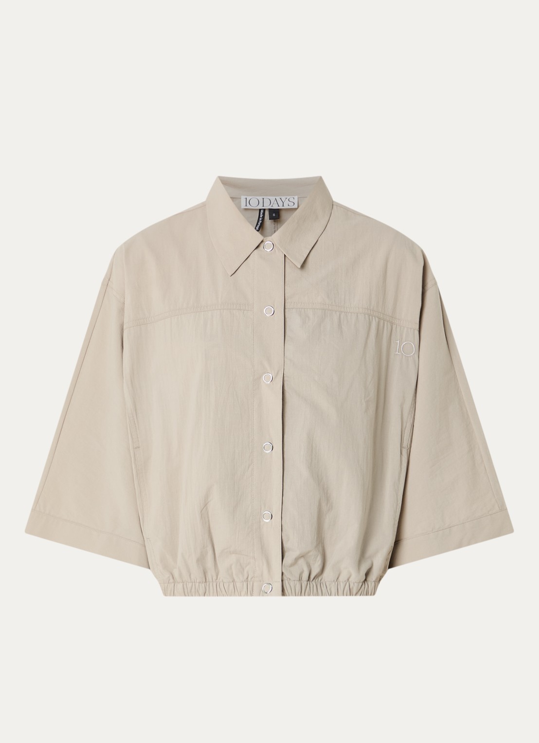 10DAYS Blouse met kraag - voorkant beige