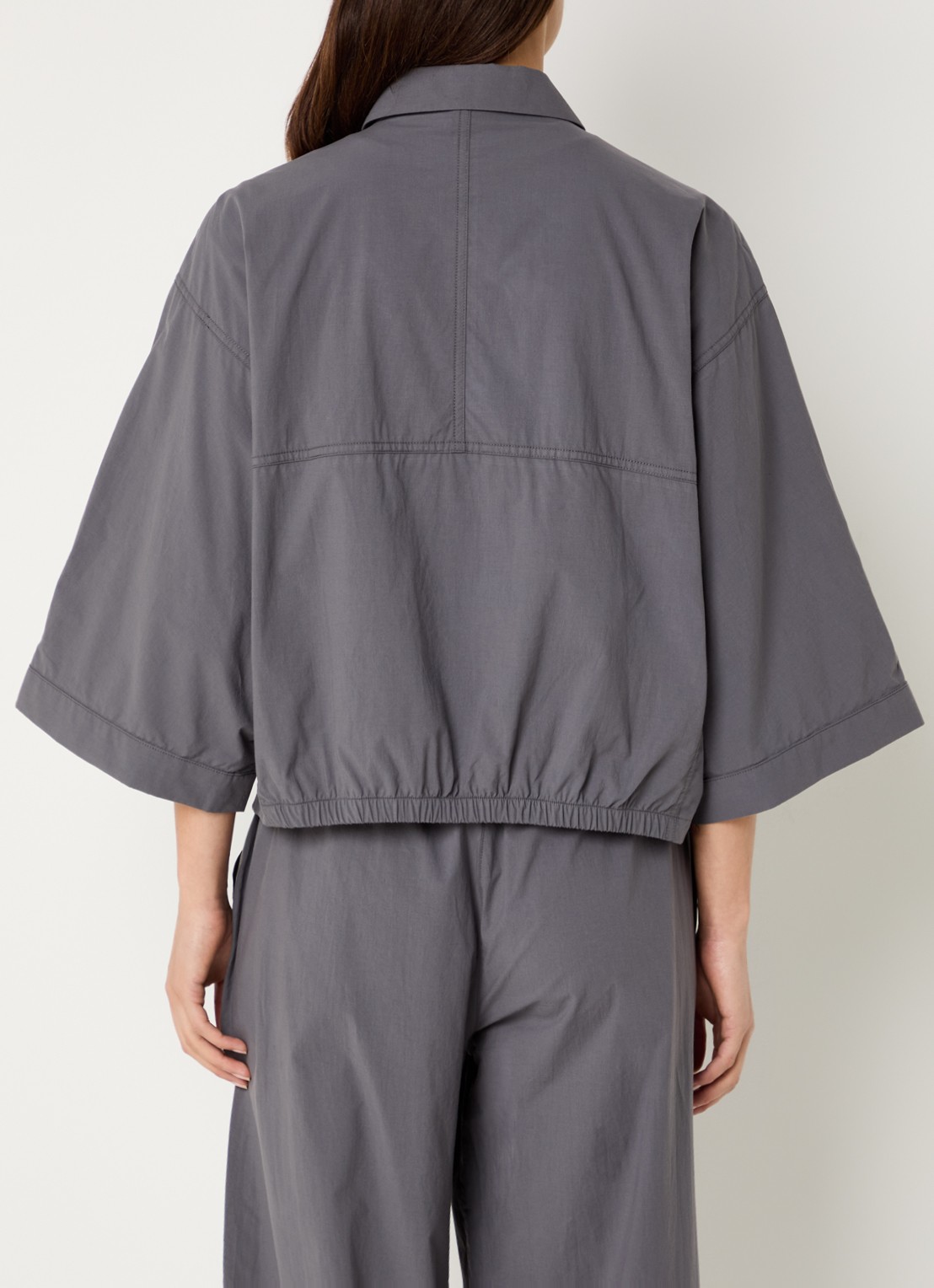 10DAYS Blouse met kraag - achterkant donkergrijs