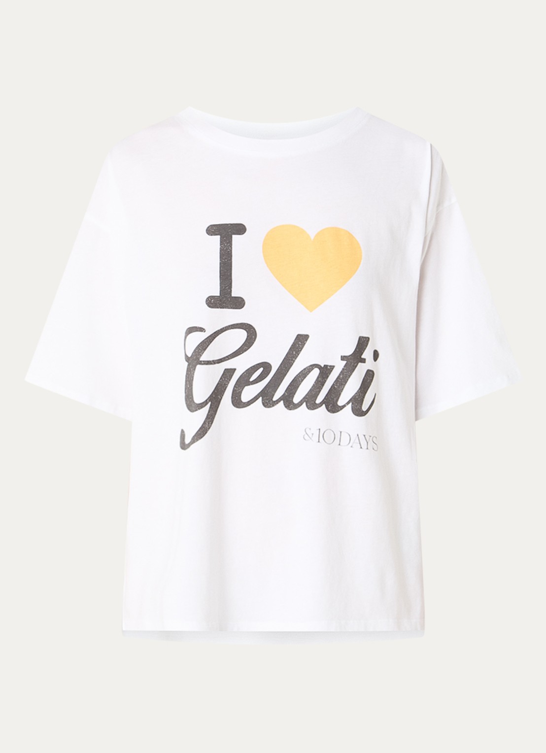 10DAYS Gelati T-shirt met print - voorkant 2 wit