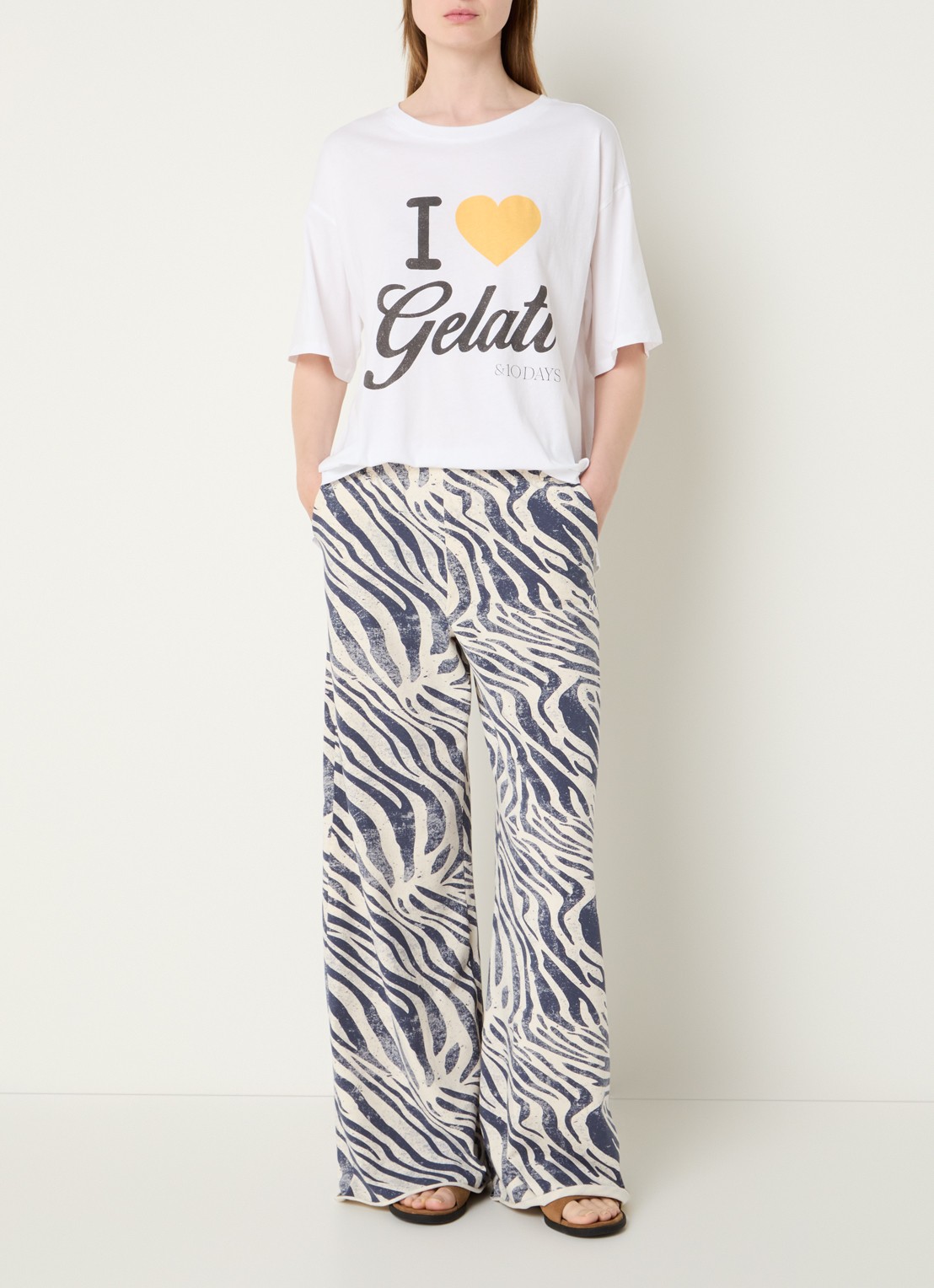 10DAYS Gelati T-shirt met print - voorkant 3 wit