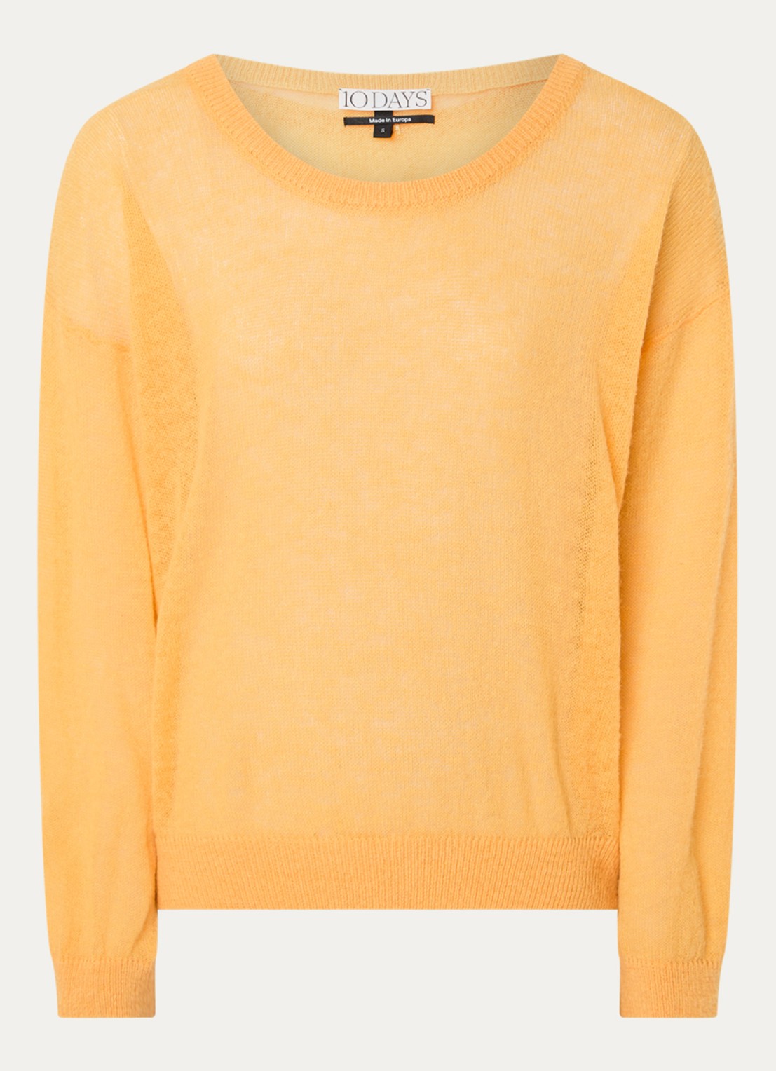 10DAYS Grofgebreide trui in alpaca wolblend - voorkant orange