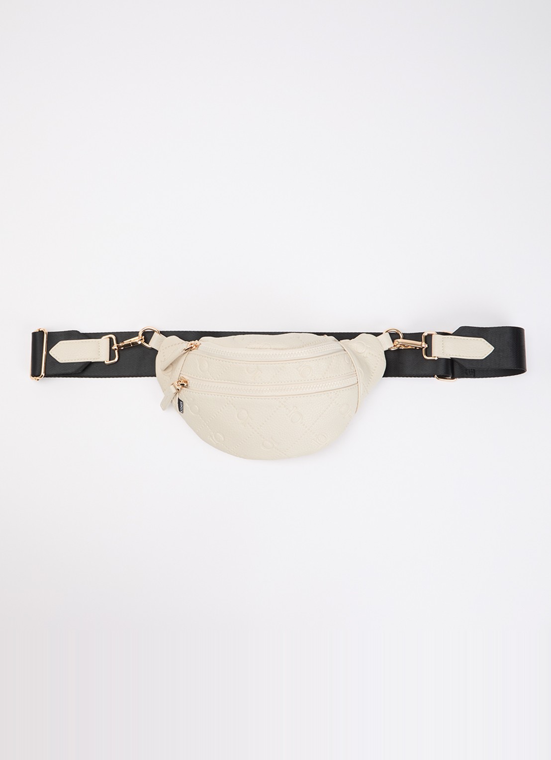 10DAYS Heuptas met logoprint en afneembare schouderriem - voorkant 5 creme