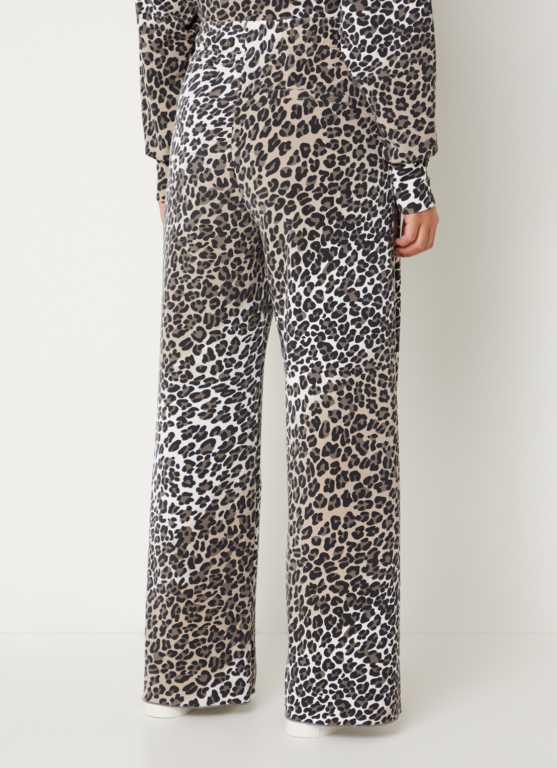 10DAYS High waist loose fit broek met panterprint - achterkant camel