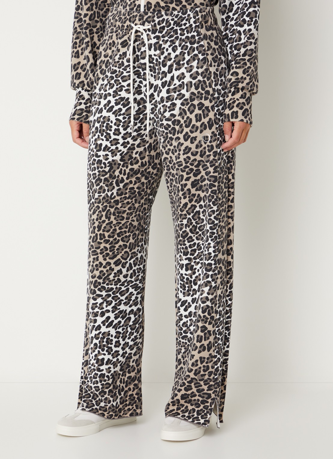 10DAYS High waist loose fit broek met panterprint - detail 4 camel