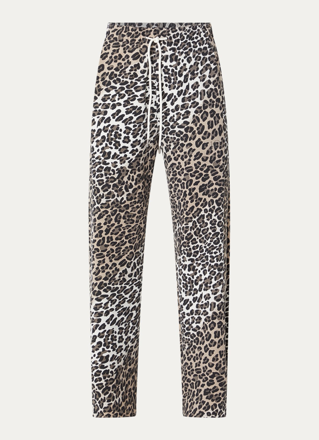 10DAYS High waist loose fit broek met panterprint - voorkant 2 camel