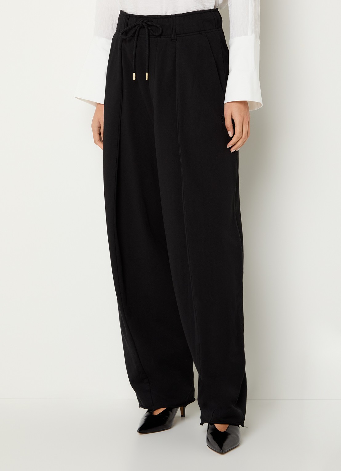 10DAYS High waist wide fit broek met steekzakken - detail 3 zwart