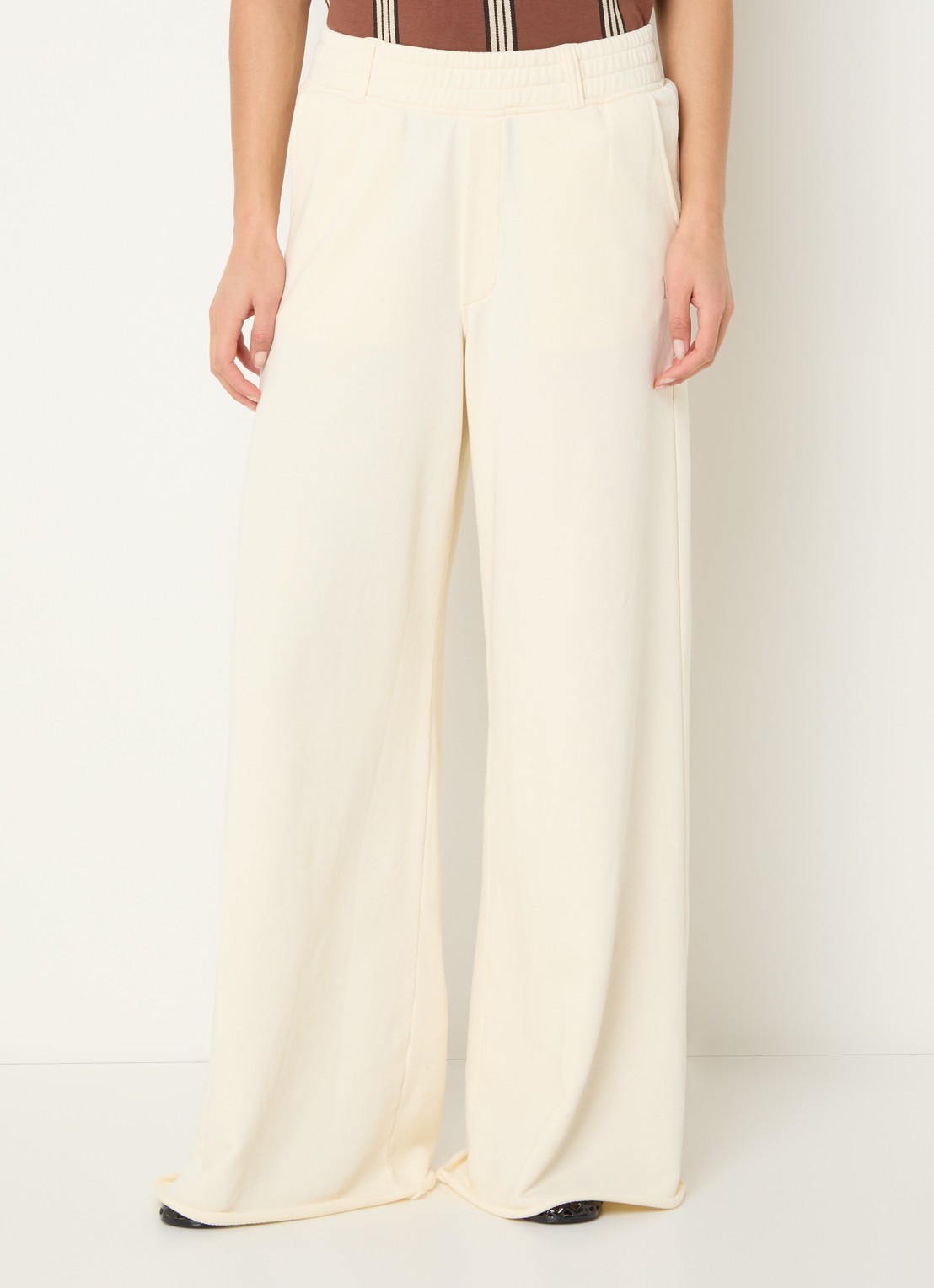 10DAYS High waist wide fit joggingbroek met steekzakken  - detail 4 creme