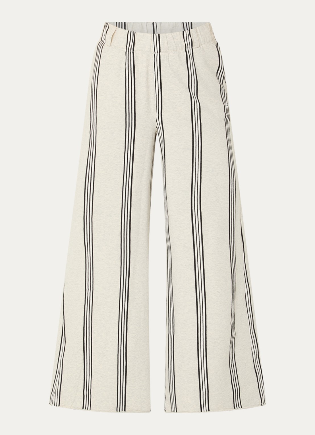 10DAYS High waist wide fit joggingsbroek met streepprint - voorkant gebroken wit