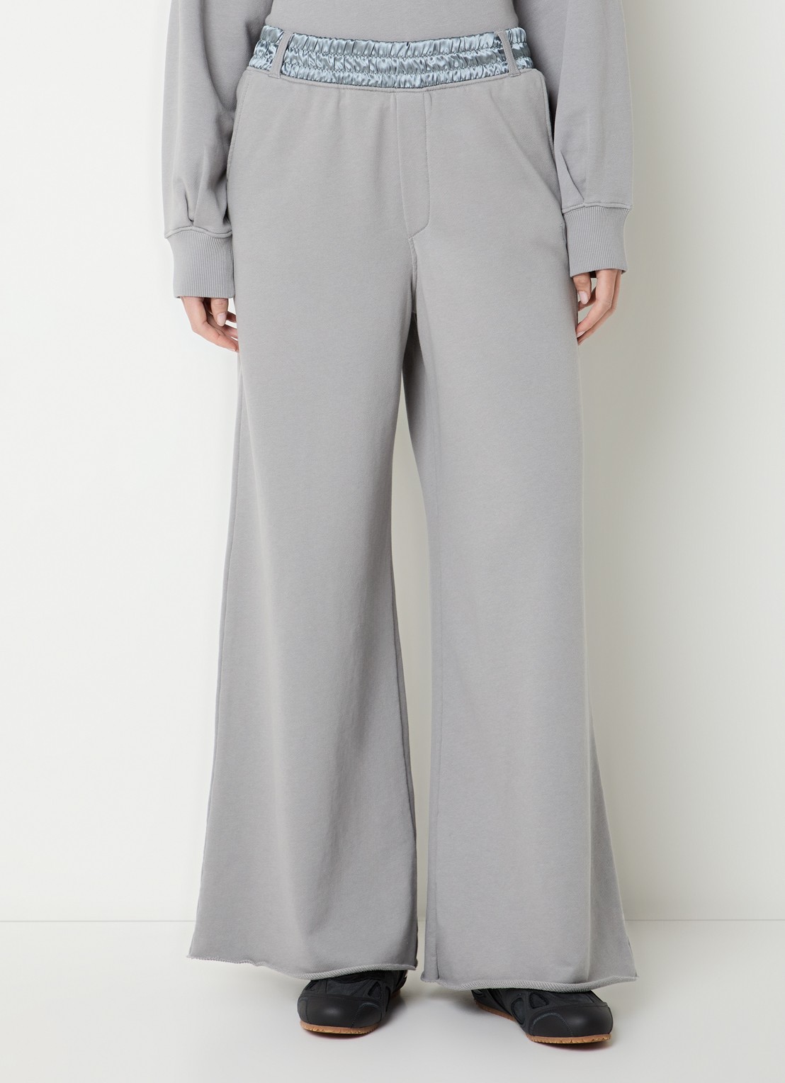 10DAYS High waist wide leg joggingsbroek met steekzakken - detail 4 grijs