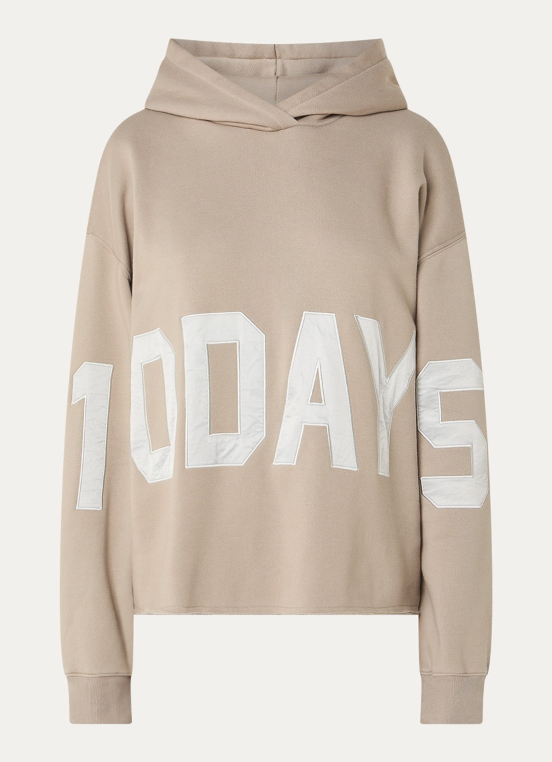 10DAYS Hoodie met logo - voorkant 4 khaki