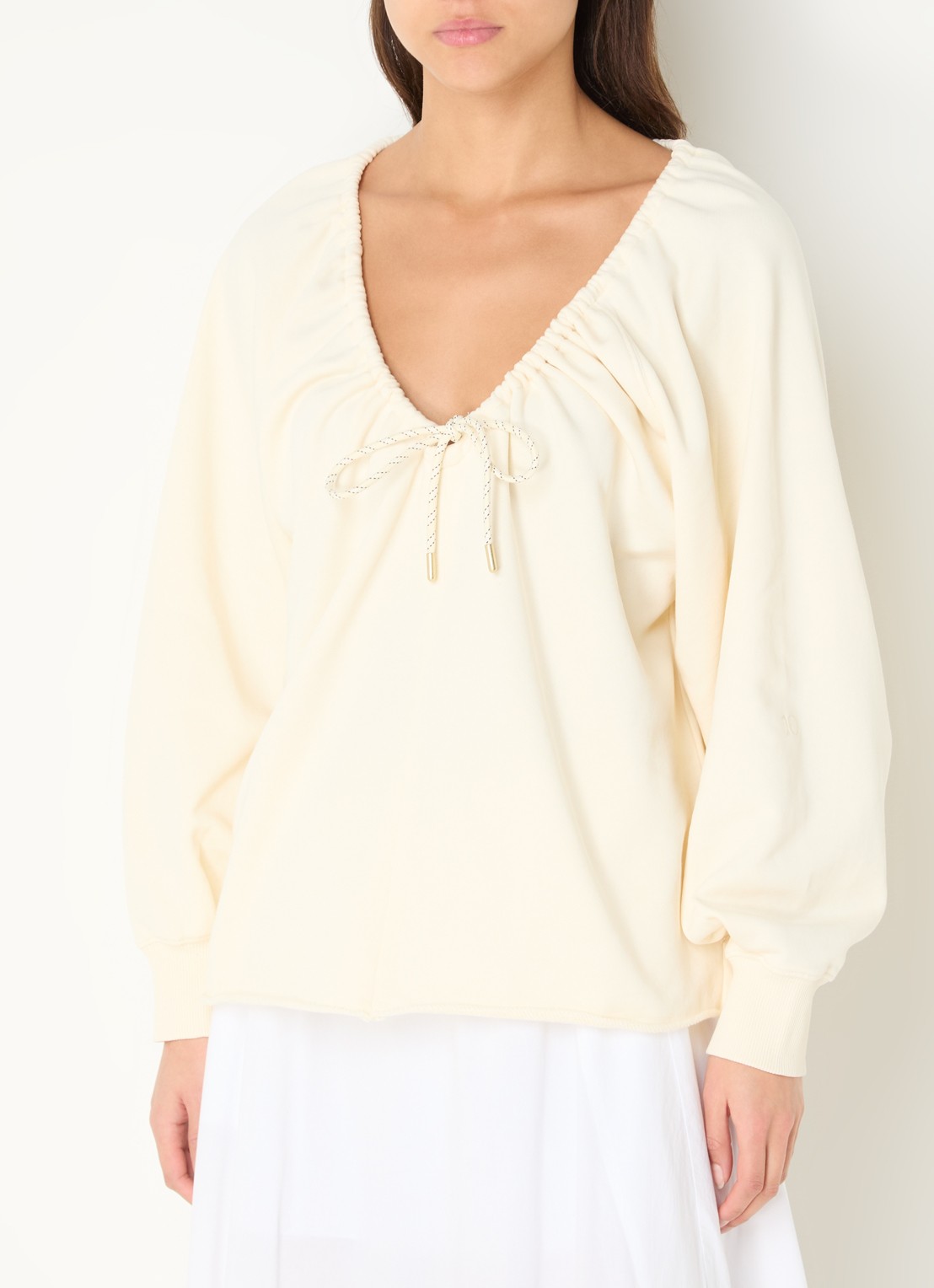 10DAYS LA sweater met trekkoord - detail 4 creme