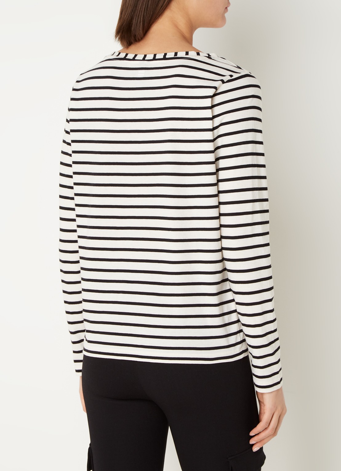 10DAYS Longsleeve van  katoen met streepprint - achterkant wit