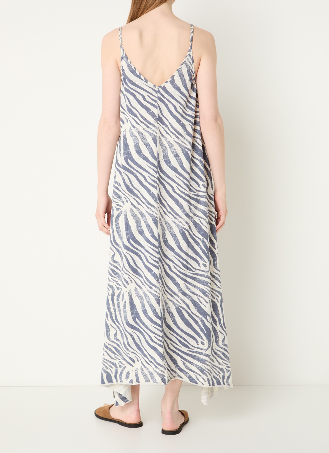 10DAYS Maxi jurk met zebraprint - achterkant creme