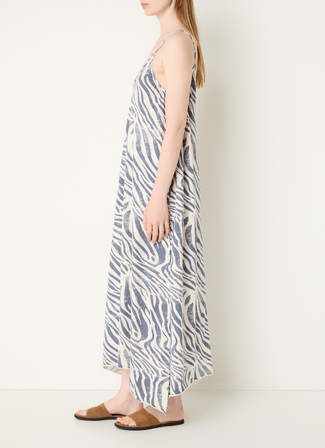 10DAYS Maxi jurk met zebraprint - voorkant 3 creme