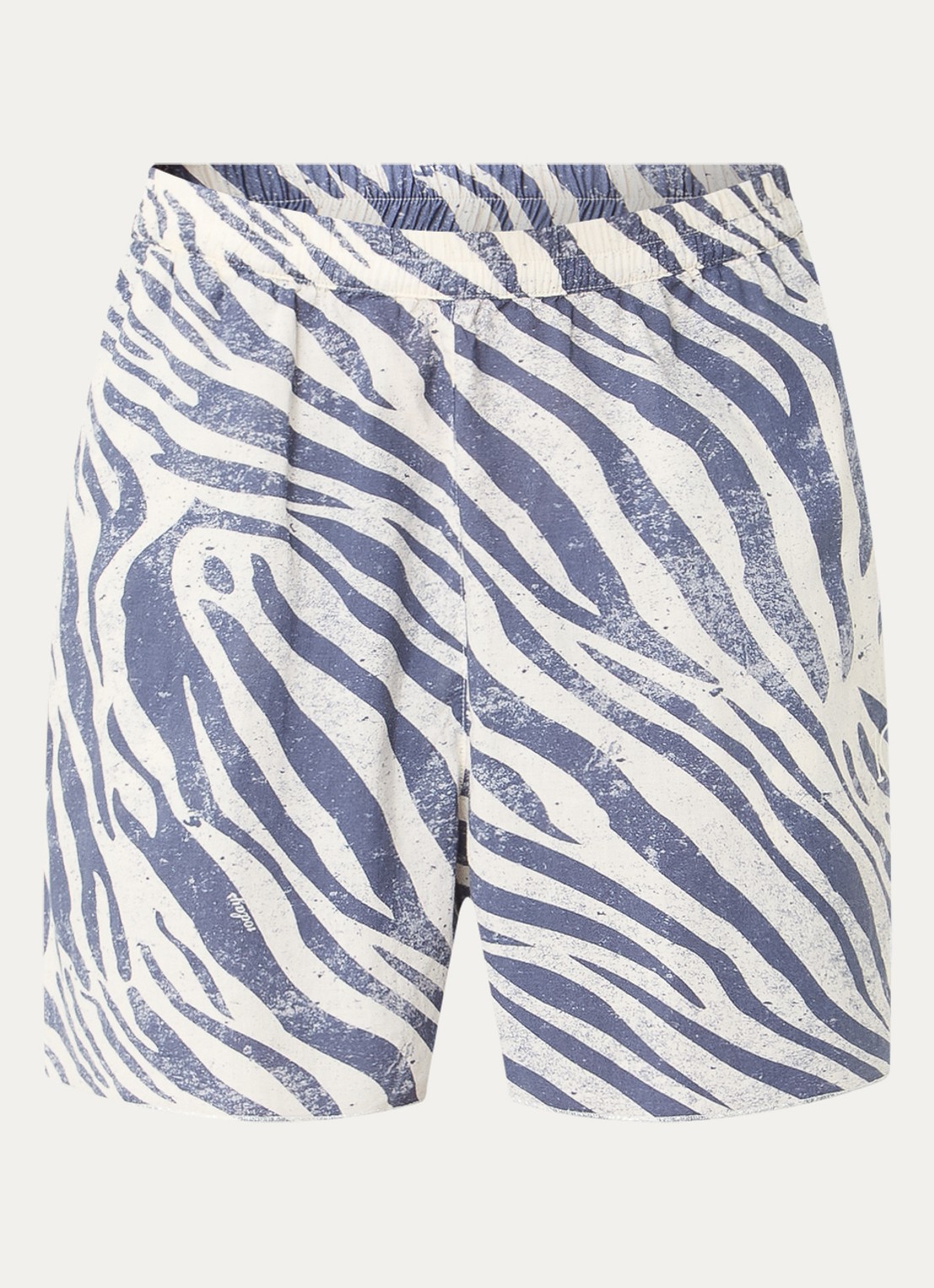 10DAYS Mid waist straight fit korte broek met zebraprint - voorkant staalblauw