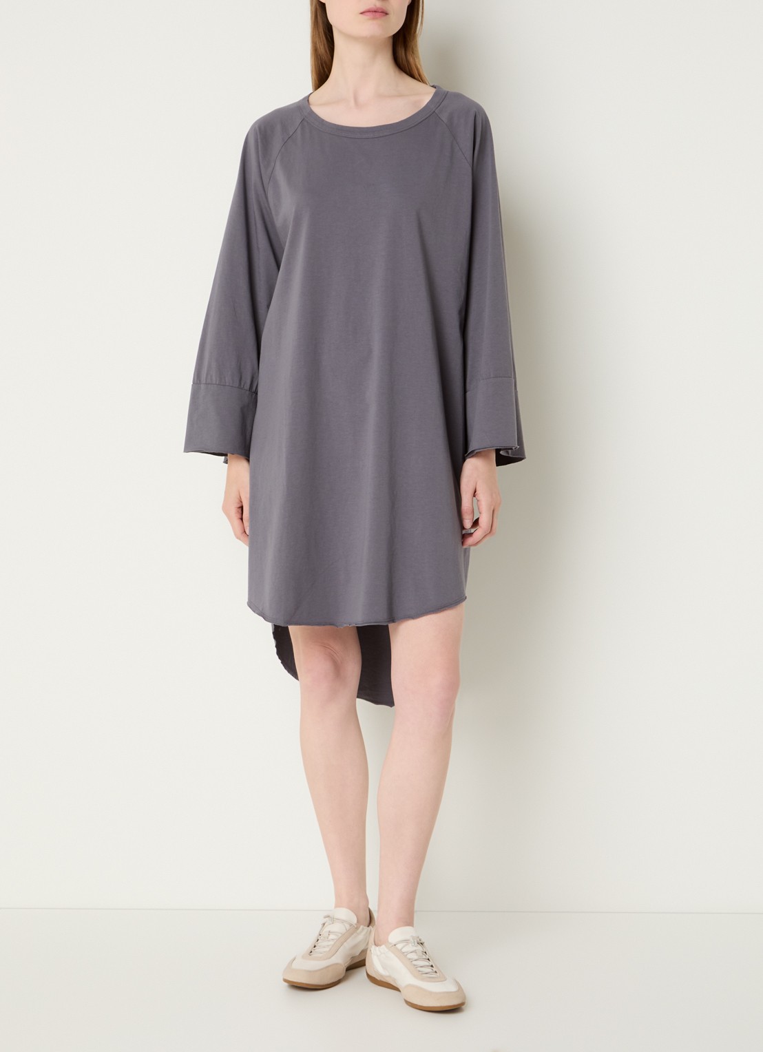 10DAYS Mini T-shirt jurk met print - detail 2 taupe