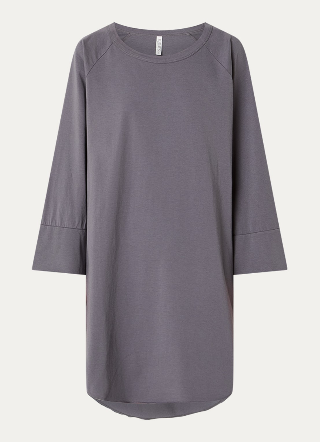 10DAYS Mini T-shirt jurk met print - voorkant 3 taupe